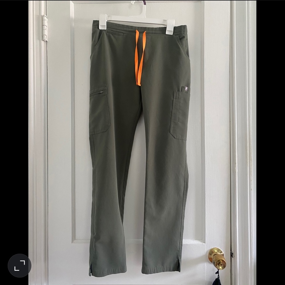 Figs Yola Skinny Scrub Pants Small Moss